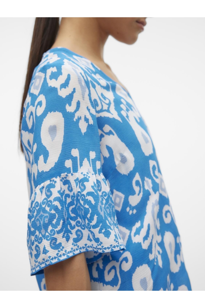 VMJOY 2/4 V-NECK TOP WVN LCS 10312176 Ibiza Blue/Joy
